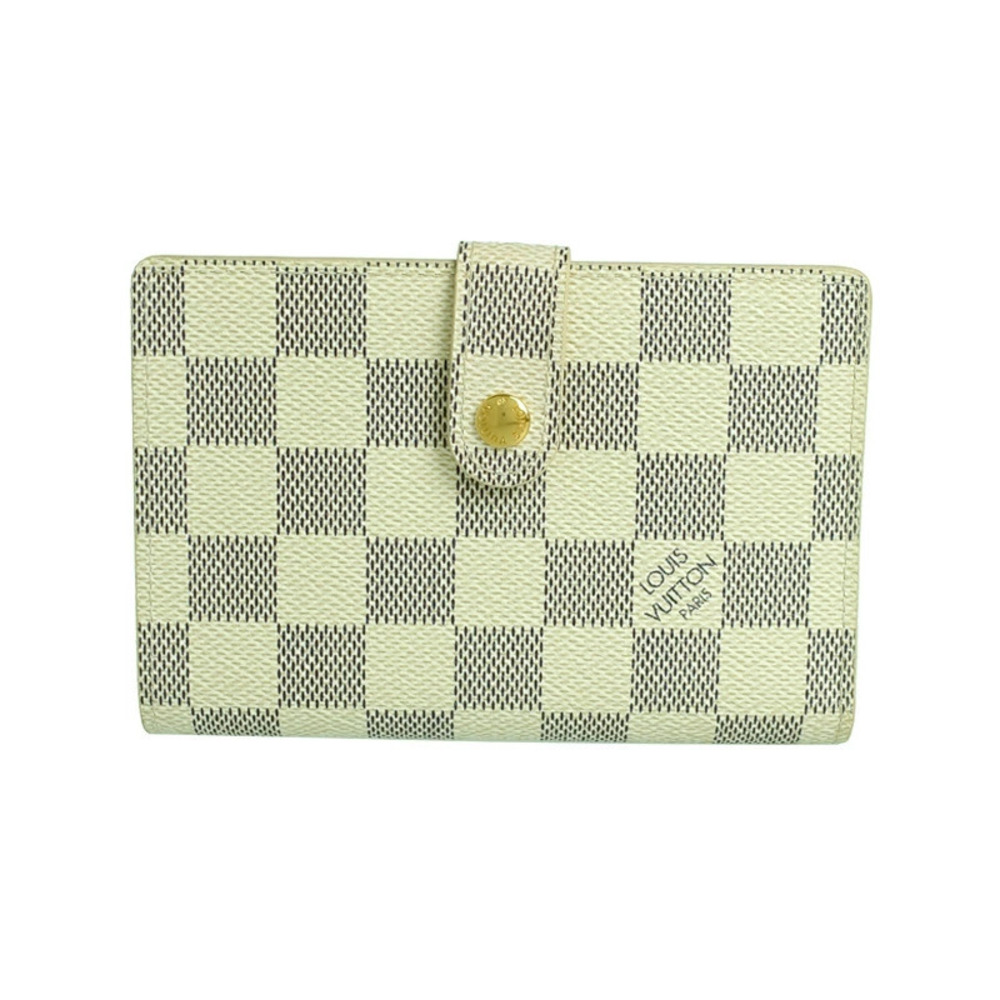 Louis Vuitton Damier Azur White Portefeuille Viennois Clasp Wallet